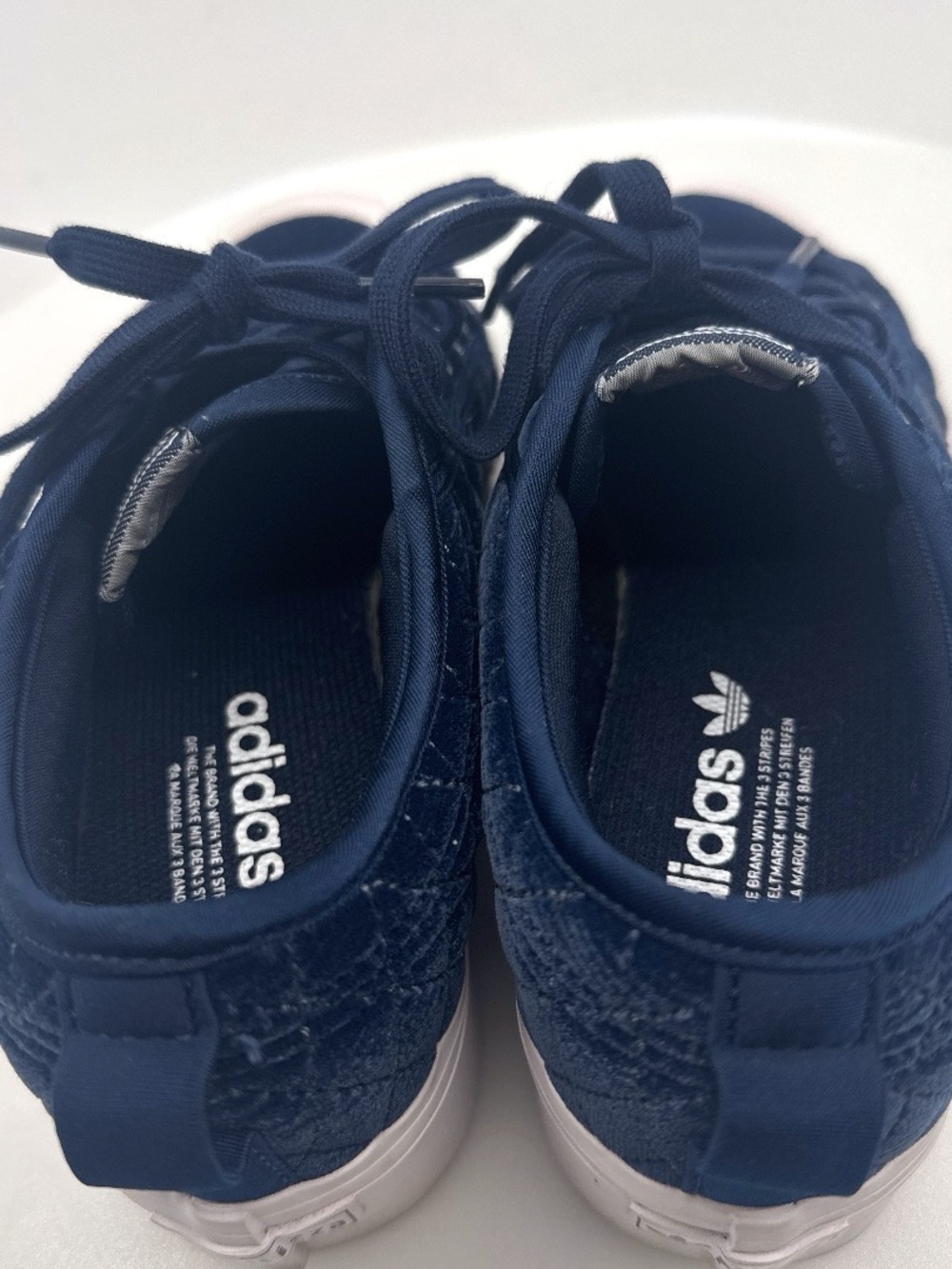 Adidas Originals Nizza Platform Sneakers | Size 7 | Quilted Navy Blue Velour EUC - Picture 6 of 9
